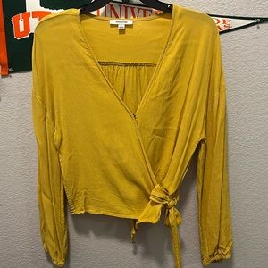 Madewell Yellow Cross Top. Size M.